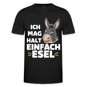 Esel Eselchen Maultier Muli - Männer Funktions-T-Shirt - Schwarz - Vorne - AI Model Male 178 dark (178cm)