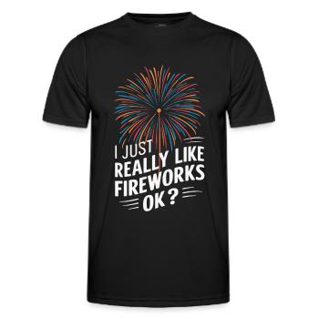 Pyrotechnie Feux d’artifice Pyrotechnie - T-shirt sport Homme - noir - Devant - AI Model Male 178 dark (178cm)