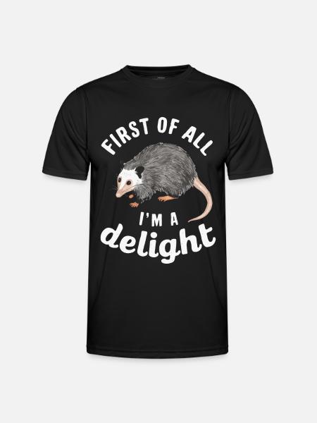 Opossum Possum Tier - Männer Funktions-T-Shirt - Schwarz