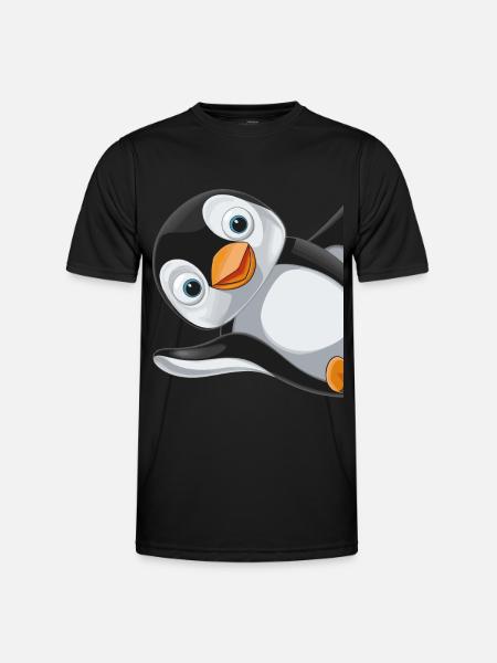 Pinguin Pinguine Tier - Männer Funktions-T-Shirt - Schwarz