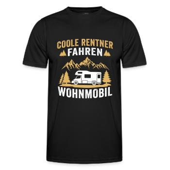coole Rentner fahren wohnmobil - Männer Funktions-T-Shirt - Schwarz - Vorne - AI Model Male 178 dark (178cm)