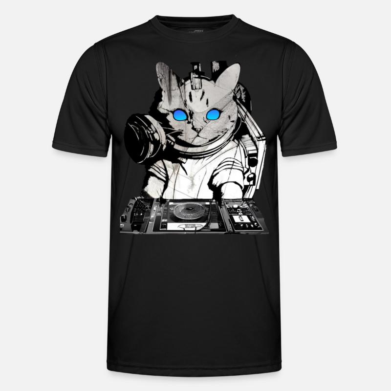 DJ cat avec table de mixage T-shirt sport Homme
