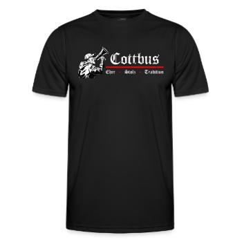 Cottbus Ehre Stolz Tradition - Männer Funktions-T-Shirt - Schwarz - Vorne - AI Model Male 178 dark (178cm)