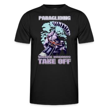 Paragliding – Where Dreams Take Off - Men's Functional T-Shirt - black - Front - AI Model Male 178 dark (178cm)
