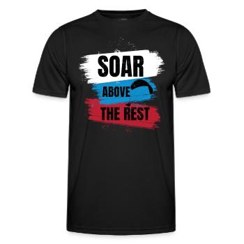 Soar Above the Rest – Paragliding Design - Men's Functional T-Shirt - black - Front - AI Model Male 178 dark (178cm)