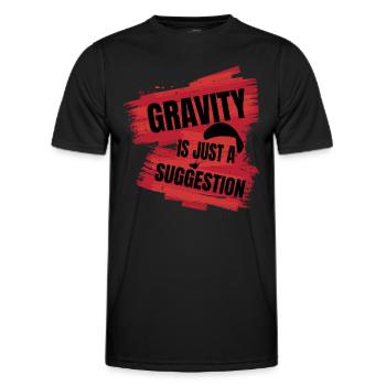 Gravity Is Just a Suggestion – Paragliding - Men's Functional T-Shirt - black - Front - AI Model Male 178 dark (178cm)