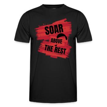 Soar Above the Rest – Paragliding Design - Men's Functional T-Shirt - black - Front - AI Model Male 178 dark (178cm)