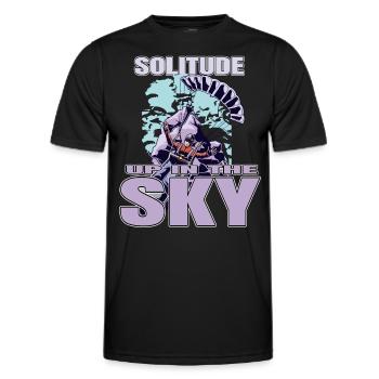 Solitude dans le ciel – Parapente - T-shirt sport Homme - noir - Devant - AI Model Male 178 dark (178cm)