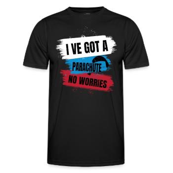 Solitude dans le ciel – Parapente - T-shirt sport Homme - noir - Devant - AI Model Male 178 dark (178cm)