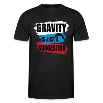 Gravity Is Just a Suggestion – Paragliding - Men's Functional T-Shirt - black - Front - AI Model Male 178 dark (178cm)
