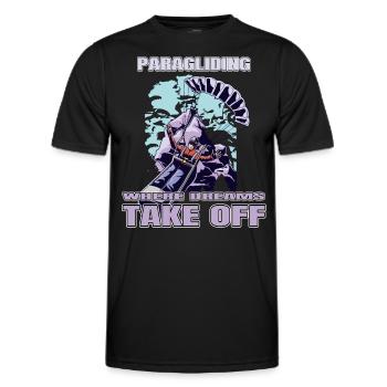 Paragliding: Where Dreams Take Off - Männer Funktions-T-Shirt - Schwarz - Vorne - AI Model Male 178 dark (178cm)