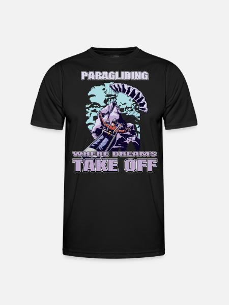 Paragliding: Where Dreams Take Off - Men's Functional T-Shirt - black