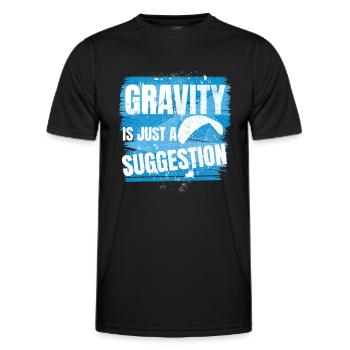 Gravity Is Just a Suggestion – Paragliding - Men's Functional T-Shirt - black - Front - AI Model Male 178 dark (178cm)