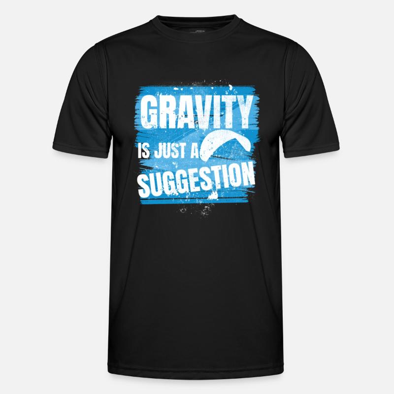 Gravity Is Just a Suggestion – Paragliding Men's Functional T-Shirt