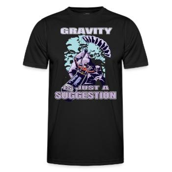 Gravity Is Just a Suggestion – Paragliding - Men's Functional T-Shirt - black - Front - AI Model Male 178 dark (178cm)
