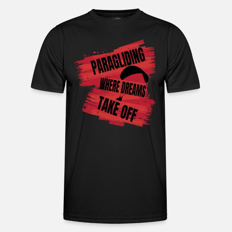 Paragliding – Where Dreams Take Off - Männer Funktions-T-Shirt - Schwarz