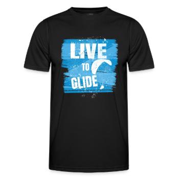Live to Glide – Paragliding Passion - Männer Funktions-T-Shirt - Schwarz - Vorne - AI Model Male 178 dark (178cm)