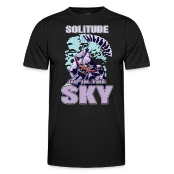 Solitude dans le ciel – Parapente - T-shirt sport Homme - noir - Devant - AI Model Male 178 dark (178cm)