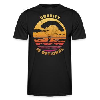 Gravity Is Optional – Paragliding Freedom - Men's Functional T-Shirt - black - Front - AI Model Male 178 dark (178cm)