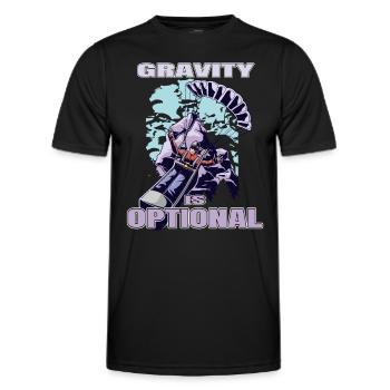 Gravity Is Optional – Paragliding Freedom - Men's Functional T-Shirt - black - Front - AI Model Male 178 dark (178cm)
