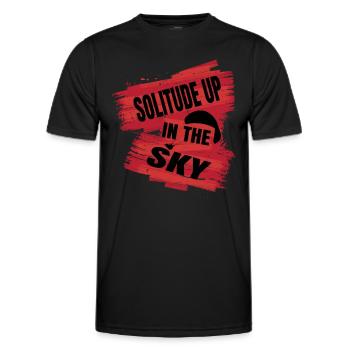 Solitude dans le ciel – Parapente Serenity - T-shirt sport Homme - noir - Devant - AI Model Male 178 dark (178cm)