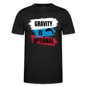 Gravity Is Optional – Paragliding Freedom - Men's Functional T-Shirt - black - Front - AI Model Male 178 dark (178cm)