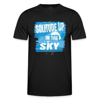 Solitude dans le ciel – Parapente Serenity - T-shirt sport Homme - noir - Devant - AI Model Male 178 dark (178cm)