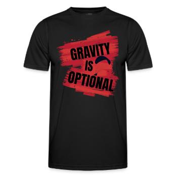 Gravity Is Optional – Paragliding Design - Men's Functional T-Shirt - black - Front - AI Model Male 178 dark (178cm)