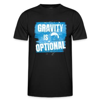 Gravity is optional - Aviator Saying - Men's Functional T-Shirt - black - Front - AI Model Male 178 dark (178cm)