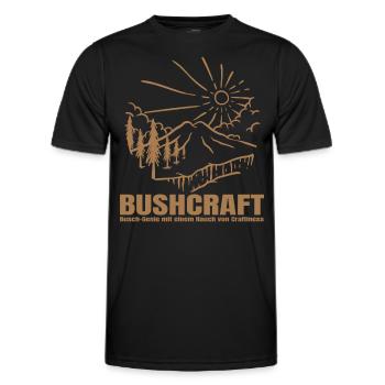 Bushcraft - Busch Genie mit einem Hauch von Crafti - Männer Funktions-T-Shirt - Schwarz - Vorne - AI Model Male 178 dark (178cm)