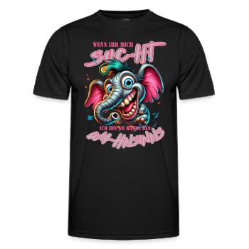 Wenn ihr mich sucht ich bin am Rande des Wahnsinns - Männer Funktions-T-Shirt - Schwarz - Vorne - AI Model Male 178 dark (178cm)