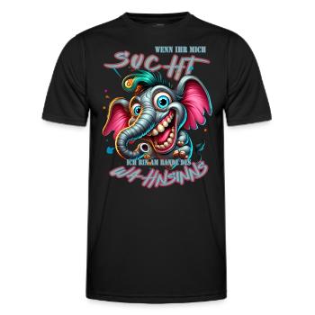 Wenn ihr mich sucht ich bin am Rande des Wahnsinns - Männer Funktions-T-Shirt - Schwarz - Vorne - AI Model Male 178 dark (178cm)