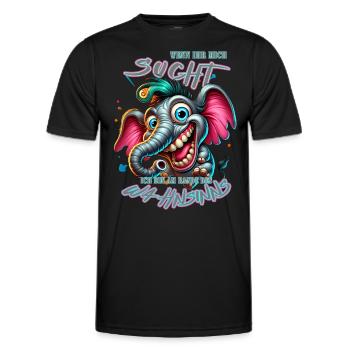 Wenn ihr mich sucht ich bin am Rande des Wahnsinns - Männer Funktions-T-Shirt - Schwarz - Vorne - AI Model Male 178 dark (178cm)