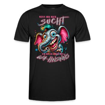Wenn ihr mich sucht ich bin am Rande des Wahnsinns - Männer Funktions-T-Shirt - Schwarz - Vorne - AI Model Male 178 dark (178cm)