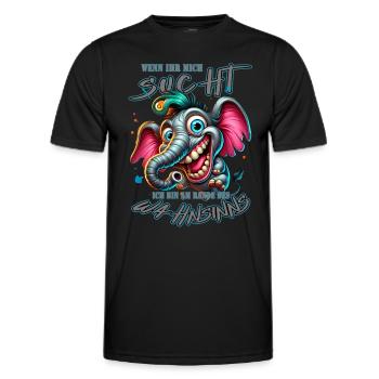 Wenn ihr mich sucht, ich bin am Rande des Wahnsinn - Männer Funktions-T-Shirt - Schwarz - Vorne - AI Model Male 178 dark (178cm)