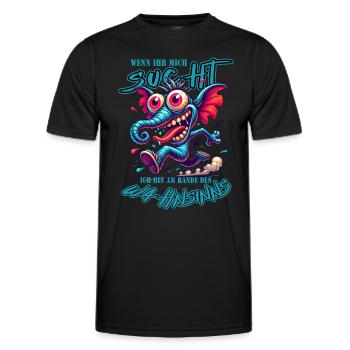 Wenn ihr mich sucht ich bin am Rande des Wahnsinns - Männer Funktions-T-Shirt - Schwarz - Vorne - AI Model Male 178 dark (178cm)