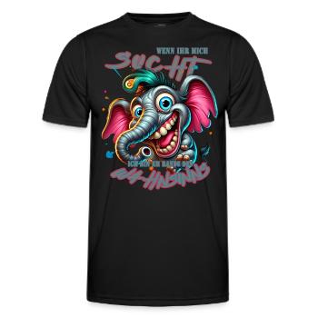 Wenn ihr mich sucht ich bin am Rande des Wahnsinns - Männer Funktions-T-Shirt - Schwarz - Vorne - AI Model Male 178 dark (178cm)