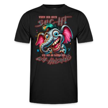 Wenn ihr mich sucht ich bin am Rande des Wahnsinns - Männer Funktions-T-Shirt - Schwarz - Vorne - AI Model Male 178 dark (178cm)