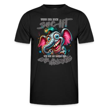 Wenn ihr mich sucht ich bin am Rande des Wahnsinns - Männer Funktions-T-Shirt - Schwarz - Vorne - AI Model Male 178 dark (178cm)