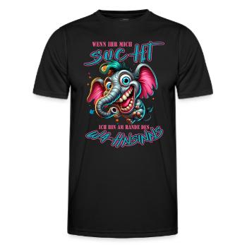 Wenn ihr mich sucht, ich bin am Rande des Wahnsinn - Männer Funktions-T-Shirt - Schwarz - Vorne - AI Model Male 178 dark (178cm)