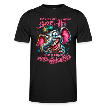 Wenn ihr mich sucht, ich bin am Rande des Wahnsinn - Männer Funktions-T-Shirt - Schwarz - Vorne - AI Model Male 178 dark (178cm)