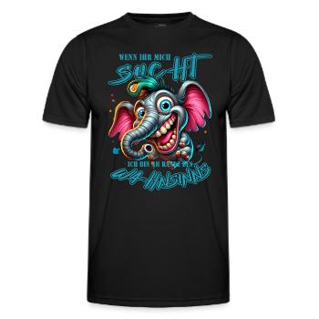 Wenn ihr mich sucht, ich bin am Rande des Wahnsinn - Männer Funktions-T-Shirt - Schwarz - Vorne - AI Model Male 178 dark (178cm)