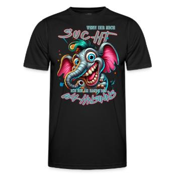 Wenn ihr mich sucht, ich bin am Rande des Wahnsinn - Männer Funktions-T-Shirt - Schwarz - Vorne - AI Model Male 178 dark (178cm)