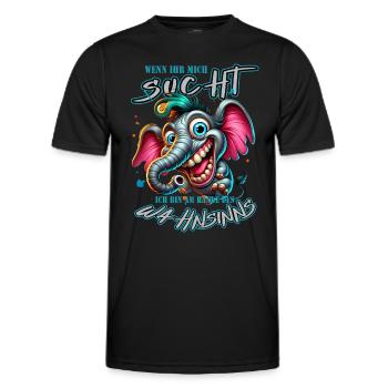 Wenn ihr mich sucht, ich bin am Rande des Wahnsinn - Männer Funktions-T-Shirt - Schwarz - Vorne - AI Model Male 178 dark (178cm)