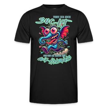 Wenn ihr mich sucht, ich bin am Rande des Wahnsinn - Männer Funktions-T-Shirt - Schwarz - Vorne - AI Model Male 178 dark (178cm)