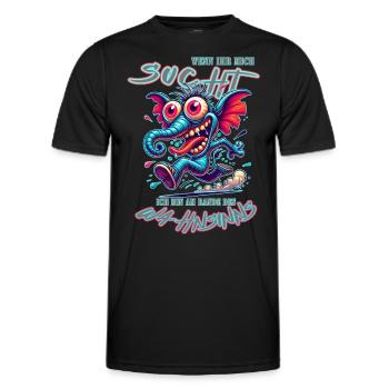 Wenn ihr mich sucht, ich bin am Rande des Wahnsinn - Männer Funktions-T-Shirt - Schwarz - Vorne - AI Model Male 178 dark (178cm)