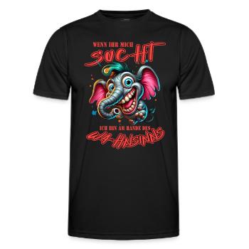 Wenn ihr mich sucht, ich bin am Rande des Wahnsinn - Männer Funktions-T-Shirt - Schwarz - Vorne - AI Model Male 178 dark (178cm)