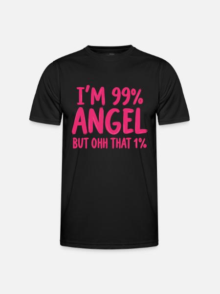 Engel Engelchen Prozent Spruch - Männer Funktions-T-Shirt - Schwarz