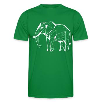 Polygon Elephant – Geometric Animal Design - Men's Functional T-Shirt - kelly green - Front - AI Model Male 178 dark (178cm)