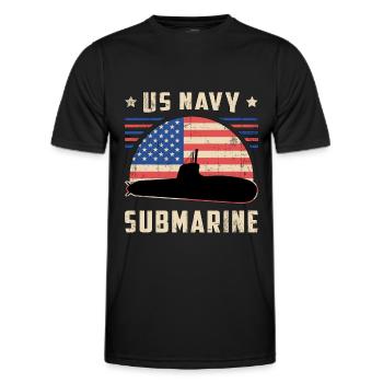 Submarine Boat US Submarine Navy Navy Water Gift - Men's Functional T-Shirt - black - Front - AI Model Male 178 dark (178cm)